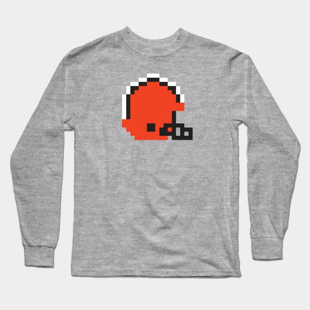 8 Bit Cleveland Browns Helmet Long Sleeve T-Shirt by N8I